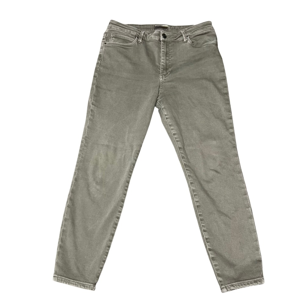 KUT from the Kloth Charlize High Rise Cigarette Leg Jeans Olive Green Size 12‎